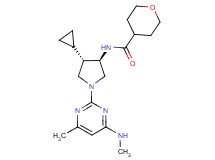 N-{rel-(3R,4S)-4-cyclopropyl-1-[4-methyl-6-(methylamino)-2-pyrimidinyl]-3-pyrrolidinyl}tetrahydro-2H-pyran-4-carboxamide hydrochloride