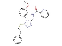 N-({4-(3-methoxyphenyl)-5-[(2-phenylethyl)thio]-4H-1,2,4-triazol-3-yl}methyl)-2-pyridinecarboxamide