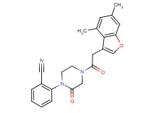 2-{4-[(4,6-dimethyl-1-benzofuran-3-yl)acetyl]-2-oxo-1-piperazinyl}benzonitrile