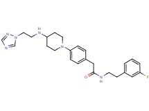 N-[2-(3-fluorophenyl)ethyl]-2-[4-(4-{[2-(1H-1,2,4-triazol-1-yl)ethyl]amino}-1-piperidinyl)phenyl]acetamide