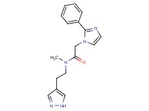 N-methyl-2-(2-phenyl-1H-imidazol-1-yl)-N-[2-(1H-pyrazol-4-yl)ethyl]acetamide