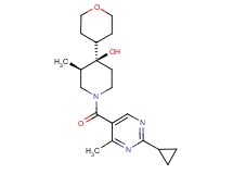 (3R*,4R*)-1-[(2-cyclopropyl-4-methyl-5-pyrimidinyl)carbonyl]-3-methyl-4-(tetrahydro-2H-pyran-4-yl)-4-piperidinol