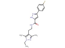 N-[2-(1-ethyl-3,5-dimethyl-1H-pyrazol-4-yl)ethyl]-3-(4-fluorophenyl)-1H-pyrazole-5-carboxamide
