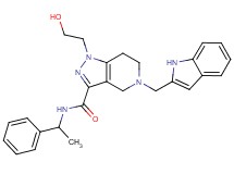 1-(2-hydroxyethyl)-5-(1H-indol-2-ylmethyl)-N-(1-phenylethyl)-4,5,6,7-tetrahydro-1H-pyrazolo[4,3-c]pyridine-3-carboxamide