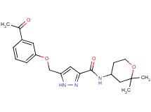 5-[(3-acetylphenoxy)methyl]-N-(2,2-dimethyltetrahydro-2H-pyran-4-yl)-1H-pyrazole-3-carboxamide