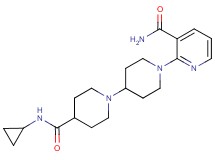 1'-[3-(aminocarbonyl)pyridin-2-yl]-N-cyclopropyl-1,4'-bipiperidine-4-carboxamide