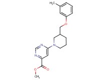 methyl 6-{3-[(3-methylphenoxy)methyl]-1-piperidinyl}-4-pyrimidinecarboxylate
