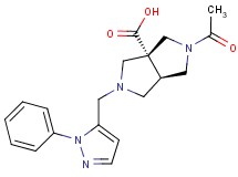 (3aR*,6aR*)-2-acetyl-5-[(1-phenyl-1H-pyrazol-5-yl)methyl]hexahydropyrrolo[3,4-c]pyrrole-3a(1H)-carboxylic acid