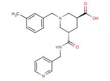 (3S*,5S*)-1-(3-methylbenzyl)-5-{[(3-pyridinylmethyl)amino]carbonyl}-3-piperidinecarboxylic acid