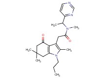 N-methyl-N-[1-(4-pyrimidinyl)ethyl]-2-(2,6,6-trimethyl-4-oxo-1-propyl-4,5,6,7-tetrahydro-1H-indol-3-yl)acetamide
