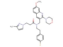 N-[2-(4-fluorophenyl)ethyl]-N-{[7-methoxy-2-(4-morpholinyl)-3-quinolinyl]methyl}-3-(3-methyl-1H-pyrazol-1-yl)propanamide