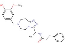 N-{1-[7-(4-hydroxy-3-methoxybenzyl)-6,7,8,9-tetrahydro-5H-[1,2,4]triazolo[4,3-d][1,4]diazepin-3-yl]ethyl}-3-phenylpropanamide