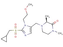 (3S)-4-{[2-[(cyclopropylmethyl)sulfonyl]-1-(2-methoxyethyl)-1H-imidazol-5-yl]methyl}-1,3-dimethyl-2-piperazinone