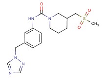 3-[(methylsulfonyl)methyl]-N-[3-(1H-1,2,4-triazol-1-ylmethyl)phenyl]piperidine-1-carboxamide