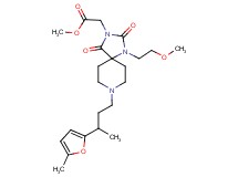 methyl {1-(2-methoxyethyl)-8-[3-(5-methyl-2-furyl)butyl]-2,4-dioxo-1,3,8-triazaspiro[4.5]dec-3-yl}acetate