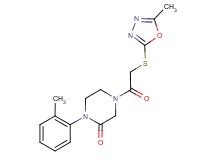 4-{[(5-methyl-1,3,4-oxadiazol-2-yl)thio]acetyl}-1-(2-methylphenyl)-2-piperazinone