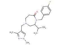 1-[(1,3-dimethyl-1H-pyrazol-4-yl)methyl]-4-(4-fluorobenzyl)-3-isopropyl-1,4-diazepan-5-one