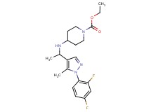 ethyl 4-({1-[1-(2,4-difluorophenyl)-5-methyl-1H-pyrazol-4-yl]ethyl}amino)-1-piperidinecarboxylate