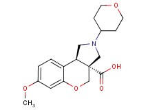 (3aR*,9bR*)-7-methoxy-2-(tetrahydro-2H-pyran-4-yl)-1,2,3,9b-tetrahydrochromeno[3,4-c]pyrrole-3a(4H)-carboxylic acid