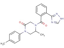 5-methyl-1-(4-methylphenyl)-4-[2-(1H-1,2,4-triazol-3-yl)benzoyl]-2-piperazinone