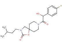 8-[(4-fluorophenyl)(hydroxy)acetyl]-3-(3-methylbutyl)-1-oxa-3,8-diazaspiro[4.5]decan-2-one