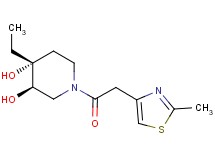 (3R*,4R*)-4-ethyl-1-[(2-methyl-1,3-thiazol-4-yl)acetyl]piperidine-3,4-diol