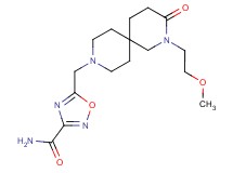 5-{[2-(2-methoxyethyl)-3-oxo-2,9-diazaspiro[5.5]undec-9-yl]methyl}-1,2,4-oxadiazole-3-carboxamide