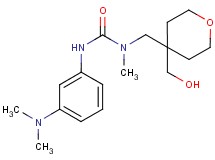 N'-[3-(dimethylamino)phenyl]-N-{[4-(hydroxymethyl)tetrahydro-2H-pyran-4-yl]methyl}-N-methylurea