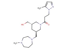 {(3S*,5R*)-5-[(4-methyl-1,4-diazepan-1-yl)methyl]-1-[3-(5-methyl-1H-pyrazol-1-yl)propanoyl]piperidin-3-yl}methanol