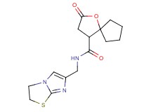 N-(2,3-dihydroimidazo[2,1-b][1,3]thiazol-6-ylmethyl)-2-oxo-1-oxaspiro[4.4]nonane-4-carboxamide trifluoroacetate