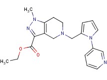 ethyl 1-methyl-5-{[1-(3-pyridinyl)-1H-pyrrol-2-yl]methyl}-4,5,6,7-tetrahydro-1H-pyrazolo[4,3-c]pyridine-3-carboxylate
