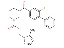 (2-fluoro-4-biphenylyl){1-[3-(5-methyl-1H-pyrazol-1-yl)propanoyl]-3-piperidinyl}methanone