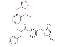 3-[(3,5-dimethyl-1H-pyrazol-1-yl)methyl]-N-[3-methoxy-4-(tetrahydro-3-furanyloxy)benzyl]-N-(3-pyridinylmethyl)benzamide