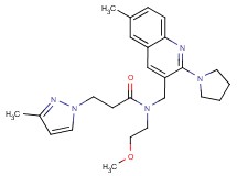 N-(2-methoxyethyl)-3-(3-methyl-1H-pyrazol-1-yl)-N-{[6-methyl-2-(1-pyrrolidinyl)-3-quinolinyl]methyl}propanamide