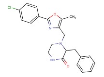 3-benzyl-4-{[2-(4-chlorophenyl)-5-methyl-1,3-oxazol-4-yl]methyl}-2-piperazinone