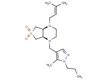 (4aR*,7aS*)-1-(3-methyl-2-buten-1-yl)-4-[(5-methyl-1-propyl-1H-pyrazol-4-yl)methyl]octahydrothieno[3,4-b]pyrazine 6,6-dioxide