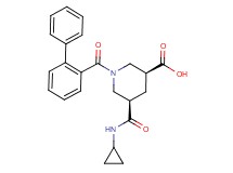 (3S*,5R*)-1-(2-biphenylylcarbonyl)-5-[(cyclopropylamino)carbonyl]-3-piperidinecarboxylic acid