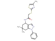 N-(6,6-dimethyl-1-phenyl-4,5,6,7-tetrahydro-1H-indazol-4-yl)-2-[(4-methyl-1,3-thiazol-2-yl)thio]acetamide