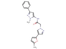 2-[4-(5-methyl-2-furyl)-1H-pyrazol-1-yl]-N-(1-methyl-3-phenyl-1H-pyrazol-5-yl)acetamide