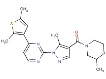 4-(2,5-dimethyl-3-thienyl)-2-{5-methyl-4-[(3-methyl-1-piperidinyl)carbonyl]-1H-pyrazol-1-yl}pyrimidine