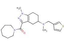 3-(1-azepanylcarbonyl)-N,1-dimethyl-N-(3-thienylmethyl)-4,5,6,7-tetrahydro-1H-indazol-5-amine