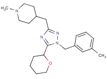 1-methyl-4-{[1-(3-methylbenzyl)-5-(tetrahydro-2H-pyran-2-yl)-1H-1,2,4-triazol-3-yl]methyl}piperidine