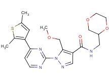 1-[4-(2,5-dimethyl-3-thienyl)-2-pyrimidinyl]-N-(1,4-dioxan-2-ylmethyl)-5-(methoxymethyl)-1H-pyrazole-4-carboxamide