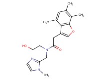 N-(2-hydroxyethyl)-N-[(1-methyl-1H-imidazol-2-yl)methyl]-2-(4,6,7-trimethyl-1-benzofuran-3-yl)acetamide