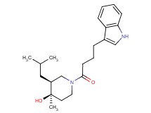 (3S*,4R*)-1-[4-(1H-indol-3-yl)butanoyl]-3-isobutyl-4-methylpiperidin-4-ol