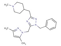 4-({1-benzyl-5-[(3,5-dimethyl-1H-pyrazol-1-yl)methyl]-1H-1,2,4-triazol-3-yl}methyl)-1-methylpiperidine