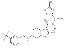 3-[1-(2-methyl-1,3-thiazol-4-yl)ethyl]-7-{[3-(trifluoromethyl)benzyl]amino}-5,6,7,8-tetrahydro[1]benzothieno[2,3-d]pyrimidin-4(3H)-one