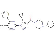 2-{4-[(4-cyclopentyl-1-piperazinyl)carbonyl]-5-cyclopropyl-1H-pyrazol-1-yl}-5-methyl-4-(2-thienyl)pyrimidine