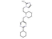 2-cyclohexyl-5-({2-[2-(2-methyl-1H-imidazol-1-yl)ethyl]-1-piperidinyl}methyl)pyrimidine