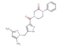 4-({5-[(3,5-dimethyl-1H-pyrazol-1-yl)methyl]-1H-pyrazol-3-yl}carbonyl)-1-phenylpiperazin-2-one